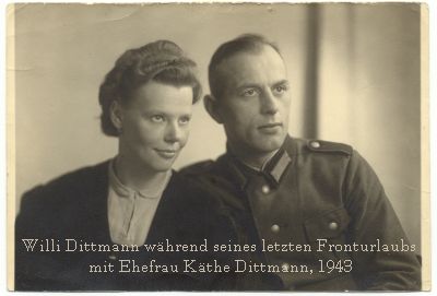 Willi Dittmann während seines letzten Fronturlaubs mit Ehefrau Käthe, 1943